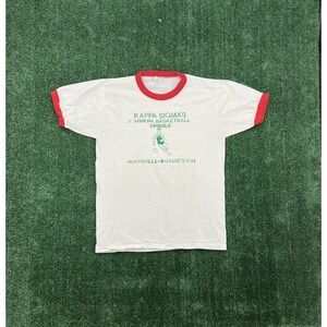 Vintage 80s Kappa Sigmas Fraternity Shirt Ringer USA Basketball 1982 Large